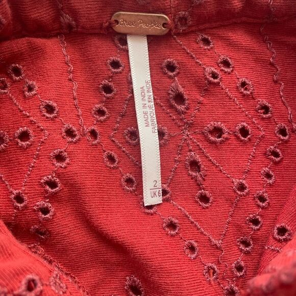 Free People Rust Eyelet Jumpsuit Set The Tone sz 2 000140 - Picture 10 of 10